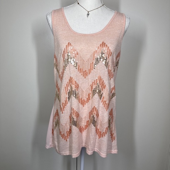 Miss Me Tops - Vtg Y2K MISS ME Women's Sz M Racerback Burnout Tank Top Sequins Festival Aztec